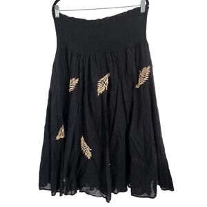 The Pyramid Collection Black Leaf Skirt Womens Size Extra Large XL